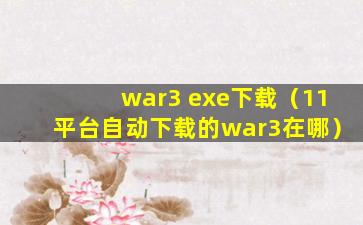 war3 exe下载（11平台自动下载的war3在哪）